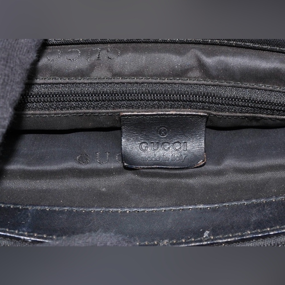 Vintage Gucci black nylon bamboo top handle tote bag pre-owned - Picture 11 of 15